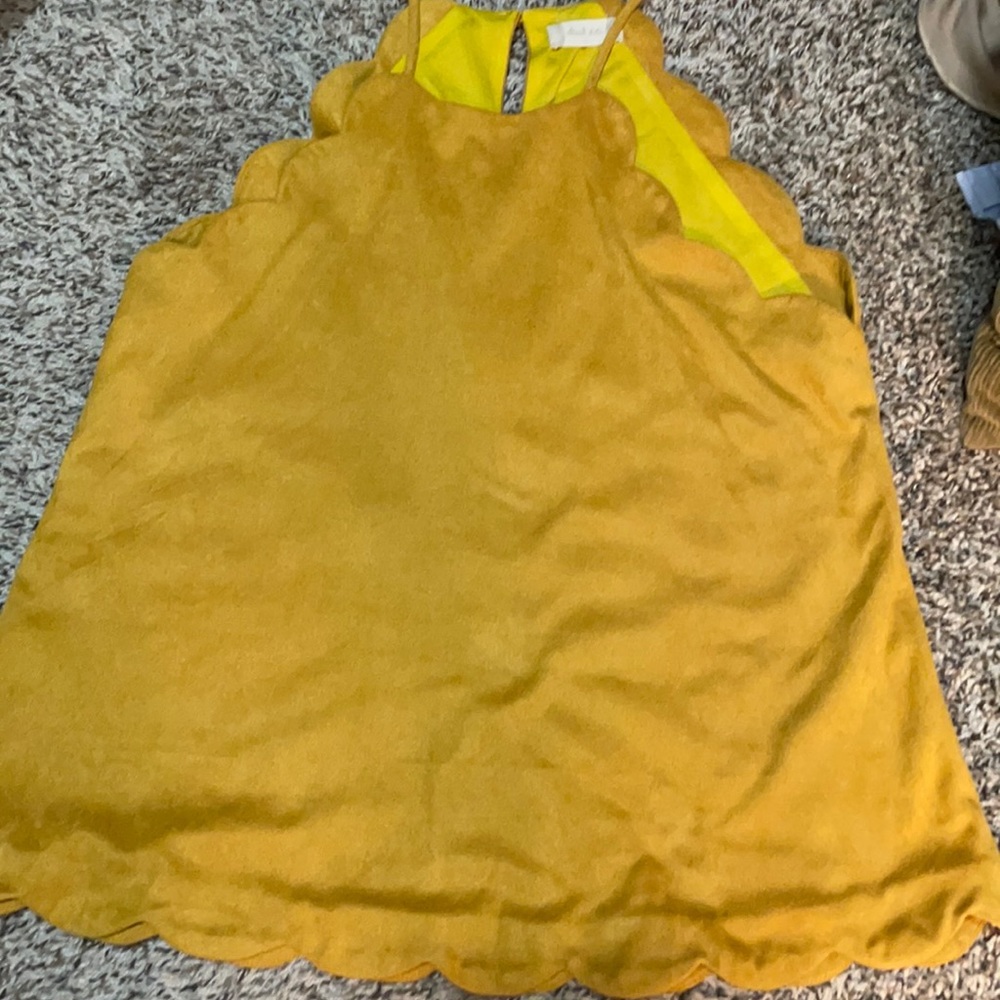 Altard State - Mustard Scalloped top